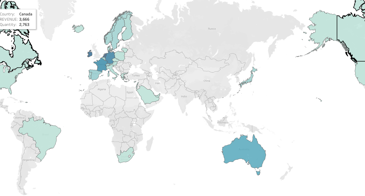 TATA Data Visualization Global Revenue Map